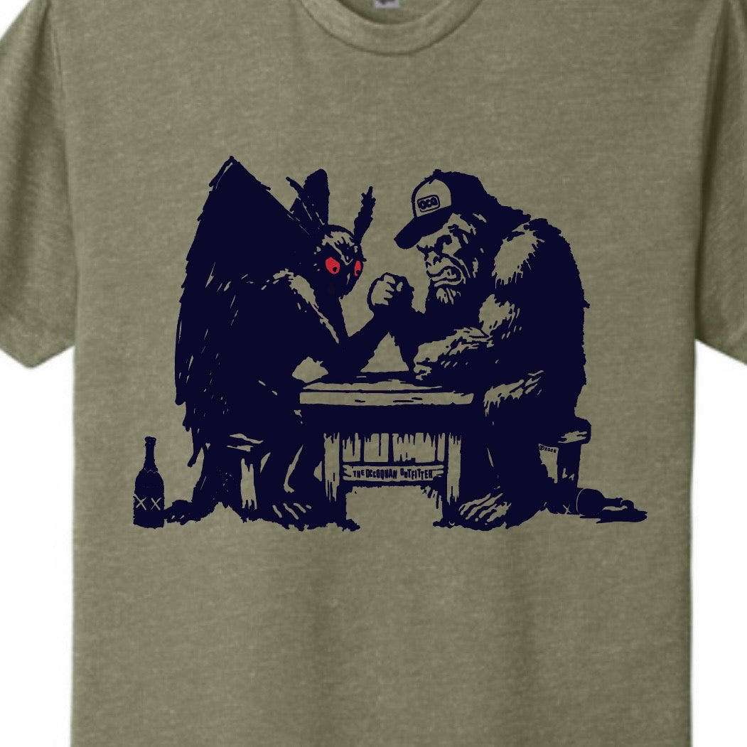 Mothman vs. Squatchy Olive Tee