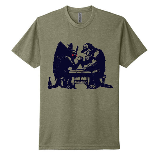 Mothman vs. Squatchy Olive Tee