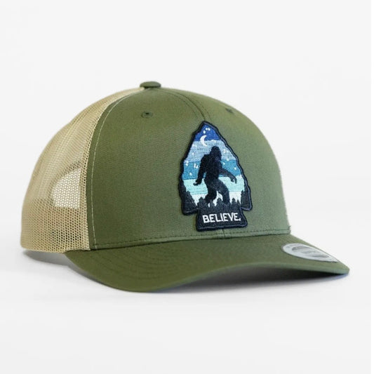 NEW!! Bigfoot Believe Hat: Moss / Khaki