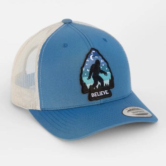NEW!! Bigfoot Believe Hat: Carolina Blue/Silver