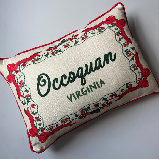 Christmas Ribbons Occoquan Virginia Pillow